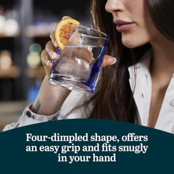 Libbey Blue Ribbon Impressions Rocks Glasses, 12.5-ounce, Set of 8