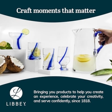 Libbey Blue Ribbon Impressions Rocks Glasses, 12.5-ounce, Set of 8