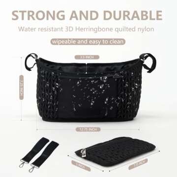 LUKJOJO Stroller Organizer - Stylish & Versatile Storage Solution