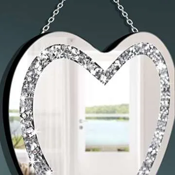 Elegant Heart Shaped Crystal Wall Mirror for Home Decor