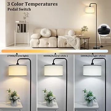 Stylish LED Floor Lamp with 3 Color Temperature Settings