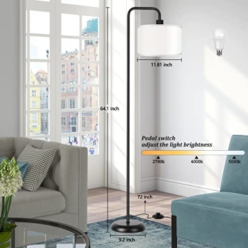 Stylish LED Floor Lamp with 3 Color Temperature Settings