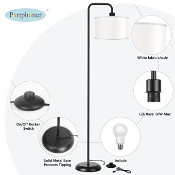 Stylish LED Floor Lamp with 3 Color Temperature Settings