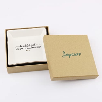 JoycuFF Ceramic Trinket Dish for Inspirational Gifts