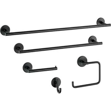 Delta Trinsic (1-Pack) Towel Hooks Matte Black Single Bathroom Hooks Wall Mounted for Robes & Towels Hand Towel Hook Holder Kitchen, Bathroom Accessories 75935-BL