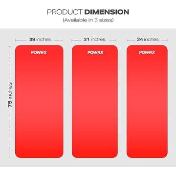 POWRX 1/2" Thick Yoga Mat - Set of 3 Exercise Mats in 3 Width Options with Carry Strap and Bag - Non...