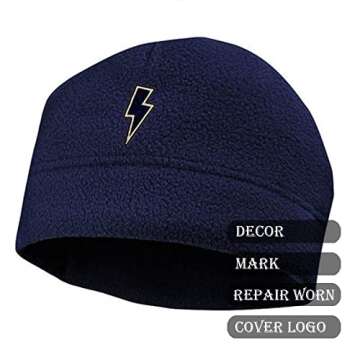 U-Sky Iron on Patches for Motorcycle Jackets, 3pcs Black Lightning Iron-on Patch, Sew on Appliques for Clothes Backpacks Jeans Bags Bedsheets to Cover Logo Rip Size 2.5x0.8inch