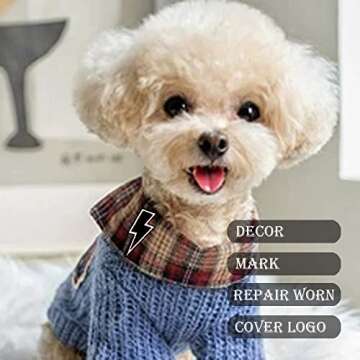 U-Sky Iron on Patches for Motorcycle Jackets, 3pcs Black Lightning Iron-on Patch, Sew on Appliques for Clothes Backpacks Jeans Bags Bedsheets to Cover Logo Rip Size 2.5x0.8inch