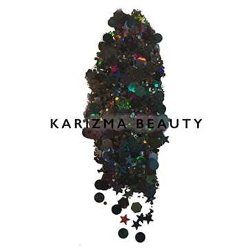 KARIZMA Backstage Black Glitter - 10g Chunky Face, Hair, Eye & Body Makeup