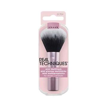 Real Techniques Mini Multitask Makeup Brush, For Blush, Bronzer & Powder, Face Brush with Custom-Cut...