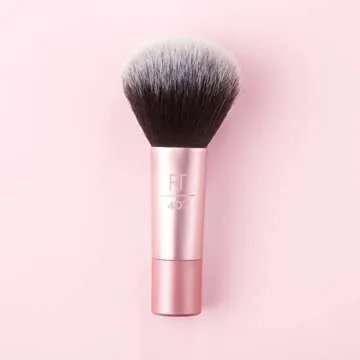 Real Techniques Mini Multitask Makeup Brush, For Blush, Bronzer & Powder, Face Brush with Custom-Cut Synthetic Bristles, For Loose & Pressed Powder, Travel Sized, Vegan & Cruelty-Free, 1 Count