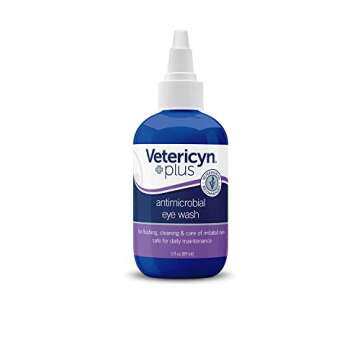 Vetericyn Plus Dog and Cat Eye Wash | Eye Drops for Dogs and Cats to Flush and Soothe Eye Irritations, Dog Tear Stain Cleaner, Safe for All Animals. 3 ounces