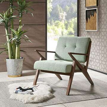 INK+IVY Rocket Mid,Century Modern Accent Chairs for Living Room with Solid Wood Frame Armrest and Le...