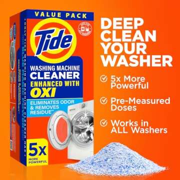 Tide Washing Machine Cleaner, Washer Machine Cleaner with Oxi for Front and Top Loader Washer Machin...
