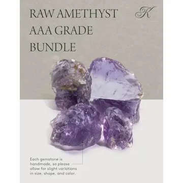 KALIFANO Rough Amethyst with Healing & Calming Effects - AAA Grade High Energy Raw Amatista with Information Card - Reiki Crystal Used for Stress Relief and Tranquility (Family Owned and Operated)