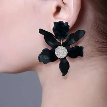 Oversized Clip On Acrylic Earrings - Elegant Statement Jewelry