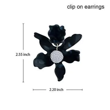 Oversized Clip On Acrylic Earrings - Elegant Statement Jewelry