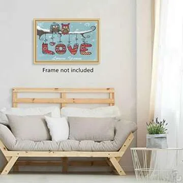 Valentines Day Owl Love Jigsaw Puzzle 1000 Pieces Winter Couple DIY Wall Art Intellectual Decompressing Fun Game for Adults Teens