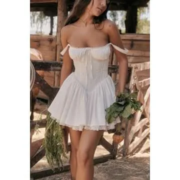 Pokn Milk Maid Dress - Elegant Y2K Mini Dress for Women