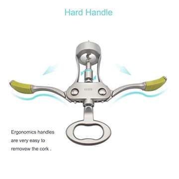 Stainless Steel Wing Corkscrew Wine Opener, Waiters Corkscrew Cork and Beer Cap Bottles Opener Remov...