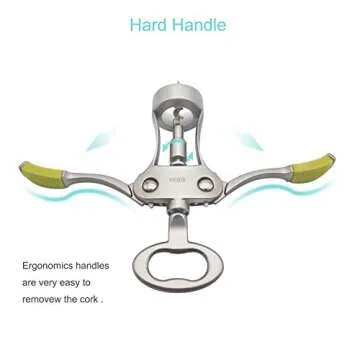 Stainless Steel Wing Corkscrew Wine Opener, Waiters Corkscrew Cork and Beer Cap Bottles Opener Remov...