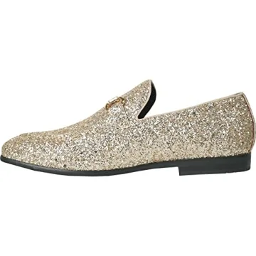 Bravo! Metallic Glitter Dress Loafers for Prom and Weddings