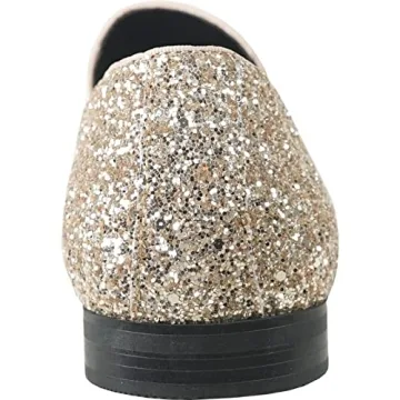 Bravo! Metallic Glitter Dress Loafers for Prom and Weddings