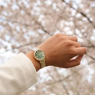 Anne Klein Women's Green Dial Gold-Tone Bracelet Watch