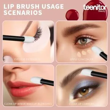 Teenitor 600 Pcs Disposable Lip wands Lip Applicators Disposable, Lipstick Testers Wands Lint Free Applicators for Makeup Lip Brushes Wands Makeup Beauty Tool Black