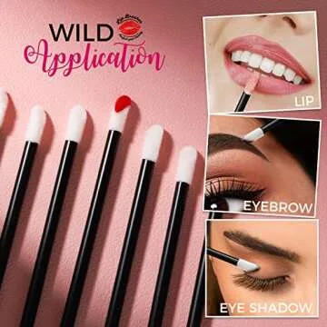 Teenitor 600 Pcs Disposable Lip wands Lip Applicators Disposable, Lipstick Testers Wands Lint Free Applicators for Makeup Lip Brushes Wands Makeup Beauty Tool Black