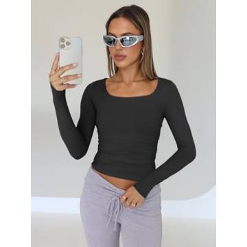 Trendy Queen Long Sleeve Crop Tops for Women 2024