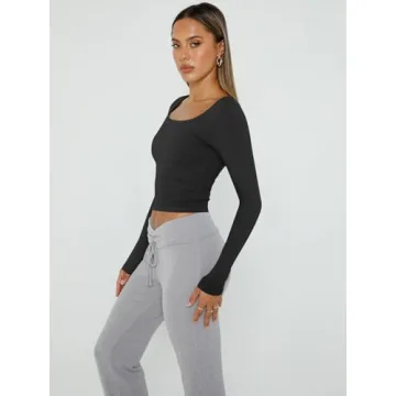 Trendy Queen Long Sleeve Crop Tops for Women 2024