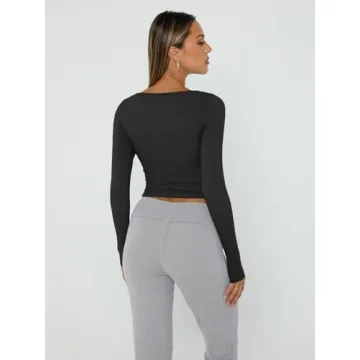 Trendy Queen Long Sleeve Crop Tops for Women 2024