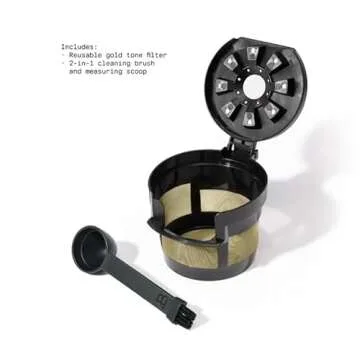 Generic Beautiful Perfect Grind Programmable Single Serve Coffee Maker by Drew Barrymore (White), 16 oz