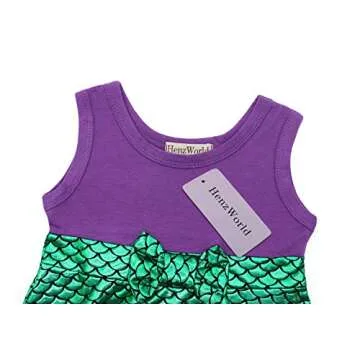 HenzWorld Mermaid Princess Dress for Girls Ages 1-8
