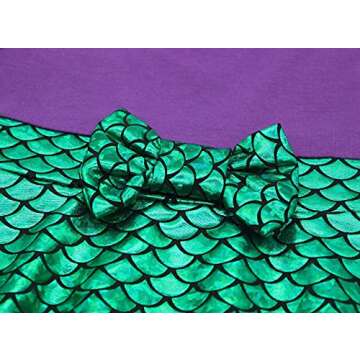 HenzWorld Little Girls Mermaid Costume Princess Dress Up Birthday Party Gift Cosplay Halloween Outfit Green Fish Scale Sleeveless Purple 5t Kids Age 5-6 Years