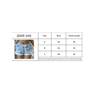 Womens Lolita Bloomers Cute Lace Layered Ruffle Shorts Steampunk Maid Pumpkin Pants Bottom Shorts Pants (A lace Trim White, S)