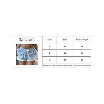 Womens Lolita Bloomers Cute Lace Layered Ruffle Shorts Steampunk Maid Pumpkin Pants Bottom Shorts Pants (A lace Trim White, S)