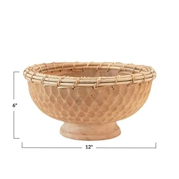Hand-Carved Mango Wood Bowl by Creative Co-Op
