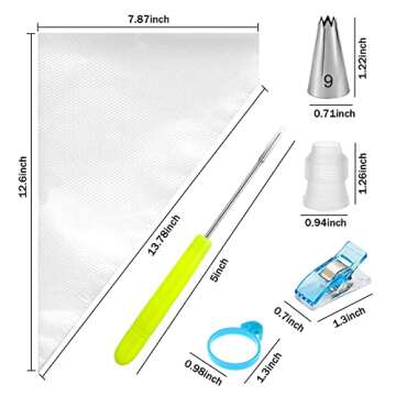 Piping Bags and Tips Set - 100 12Inch Disposable Pastry Piping Bags for Royal Icing with 7 Frosting ...