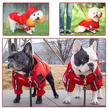 Dog Raincoat,Dog Raincoat Hooded with Reflective Strip,Waterproof Pet Clothes Adjustable Lightweight Rain Poncho Jacket,Breathable Rainwear for Small,Medium,Large,All Dogs (Small, Red)
