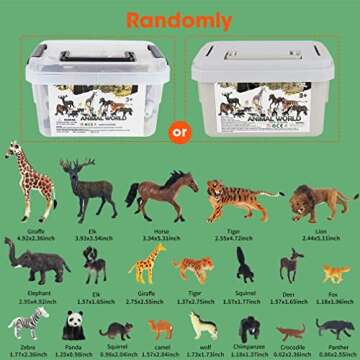 Tagitary Animal Figures Toys Realistic Animal Figures Jungle Wildlife Animals Cake Toppers Set for Kids with Elephant Giraffe Lion Tiger,Educational Toys for Boy and Girls(20 PCS)