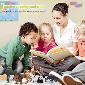 Tagitary Animal Figures Toys Realistic Animal Figures Jungle Wildlife Animals Cake Toppers Set for Kids with Elephant Giraffe Lion Tiger,Educational Toys for Boy and Girls(20 PCS)