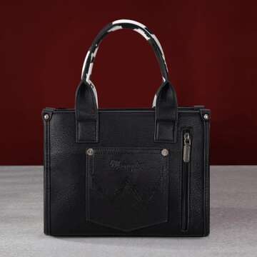 × Wrangler Tote Handbag for Women Top Handle with Detachable Crossbody Strap WG102-8120SBK