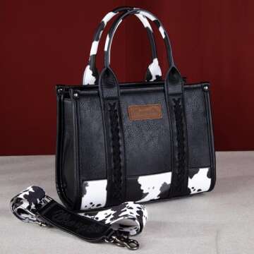 × Wrangler Tote Handbag for Women Top Handle with Detachable Crossbody Strap WG102-8120SBK