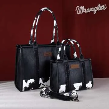 × Wrangler Tote Handbag for Women Top Handle with Detachable Crossbody Strap WG102-8120SBK