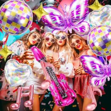 Singer Balloons 16Pcs Music Note Guitar Disco Party Decorations