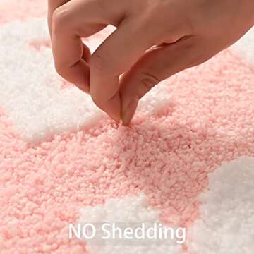 QJHOMO Get Naked Bath Mat Cute Pink and White Bathroom Rugs Funny Non Slip Bathtub Decor Mats Super Absorbent Floor Carpet Machine Washable Bahtmat for Tub, Shower, Bedroom (16x24 inch)