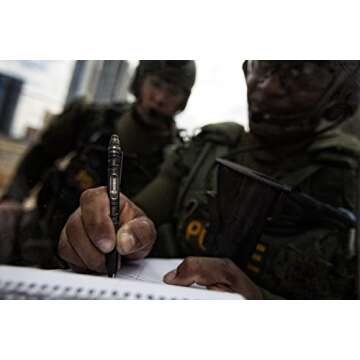 Gerber Gear Impromptu Tactical Pen - Self Defense Tactical Gear with Glass Breaker Tip and Pocket Clip - Black