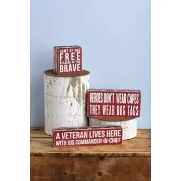 Primitives by Kathy Patriotic Box Sign - Home Of The Free